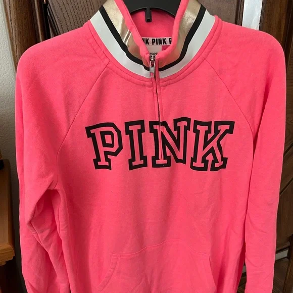 Pink victoria secret quarter zip best sale